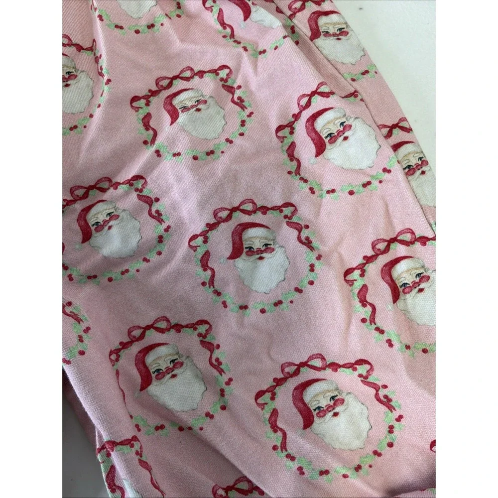 Cecil & Lou Santa Holiday Christmas Cotton Stretch Pajamas Girl Sz 7 Pink